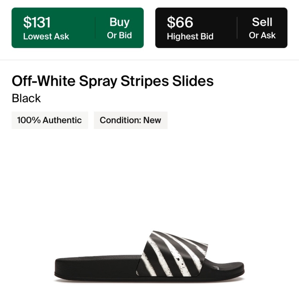 Off-White sliders “spray strip”